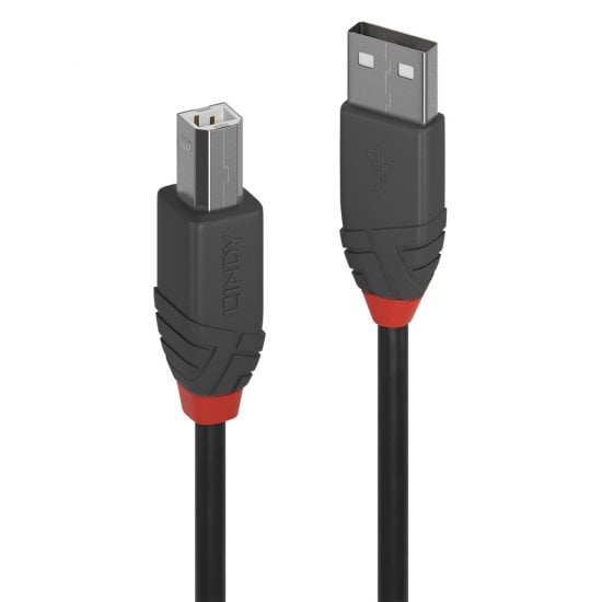 Lindy USB 2.0 Type A to B Cable, Anthra Line