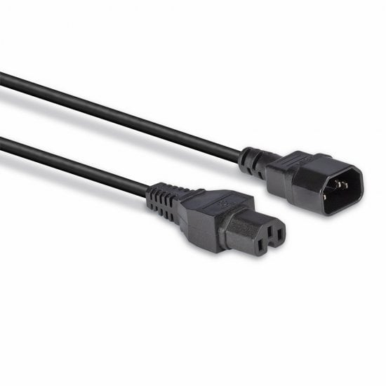 Lindy 2m IEC C14 to IEC C15 'Hot Condition' Power Cable, Black