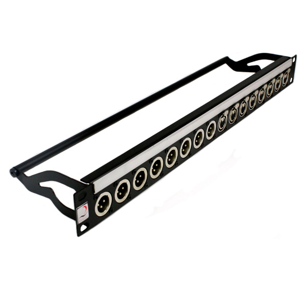 Argosy XLR Panel 1U 1 x 16 8x Male / 8x Female Black