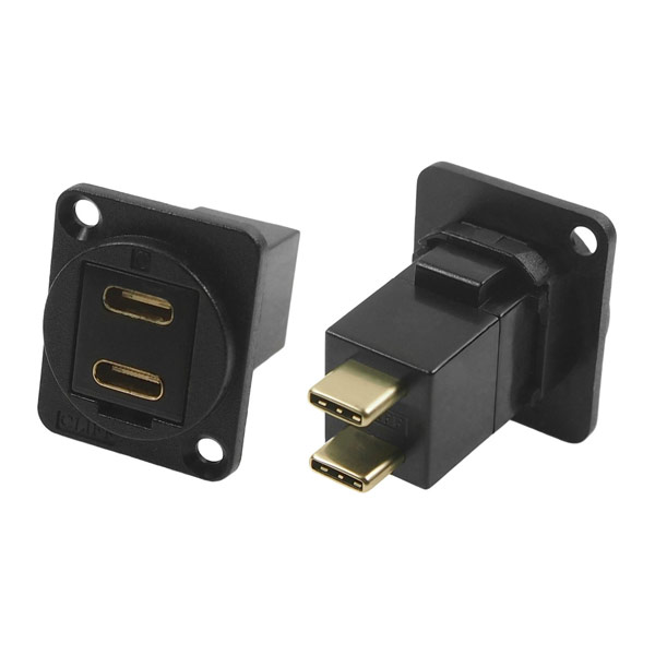 CLIFF Dual USB Panel Mount Connector Black